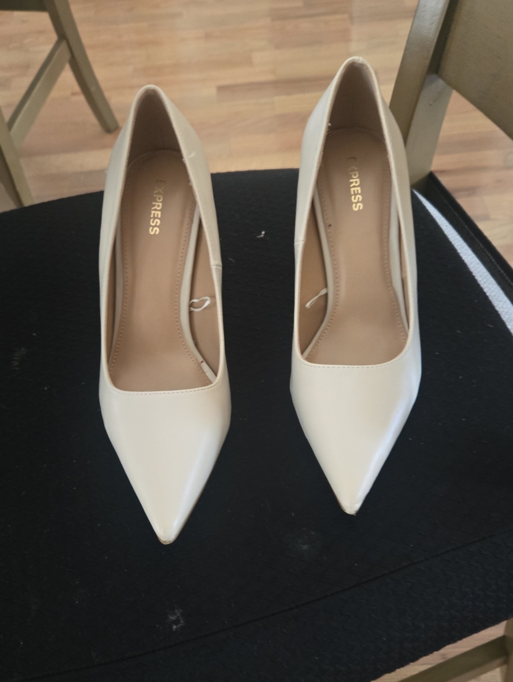 Express Cream Pointed Toe Pumps